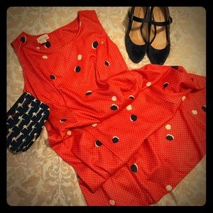 🎙Authentic Vintage Polka Dot Mod Sleeveless Dress